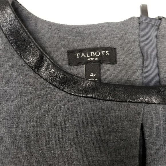 Talbots Grey Rayon Blend Sheath Dress 4 Petite - Picture 4 of 8